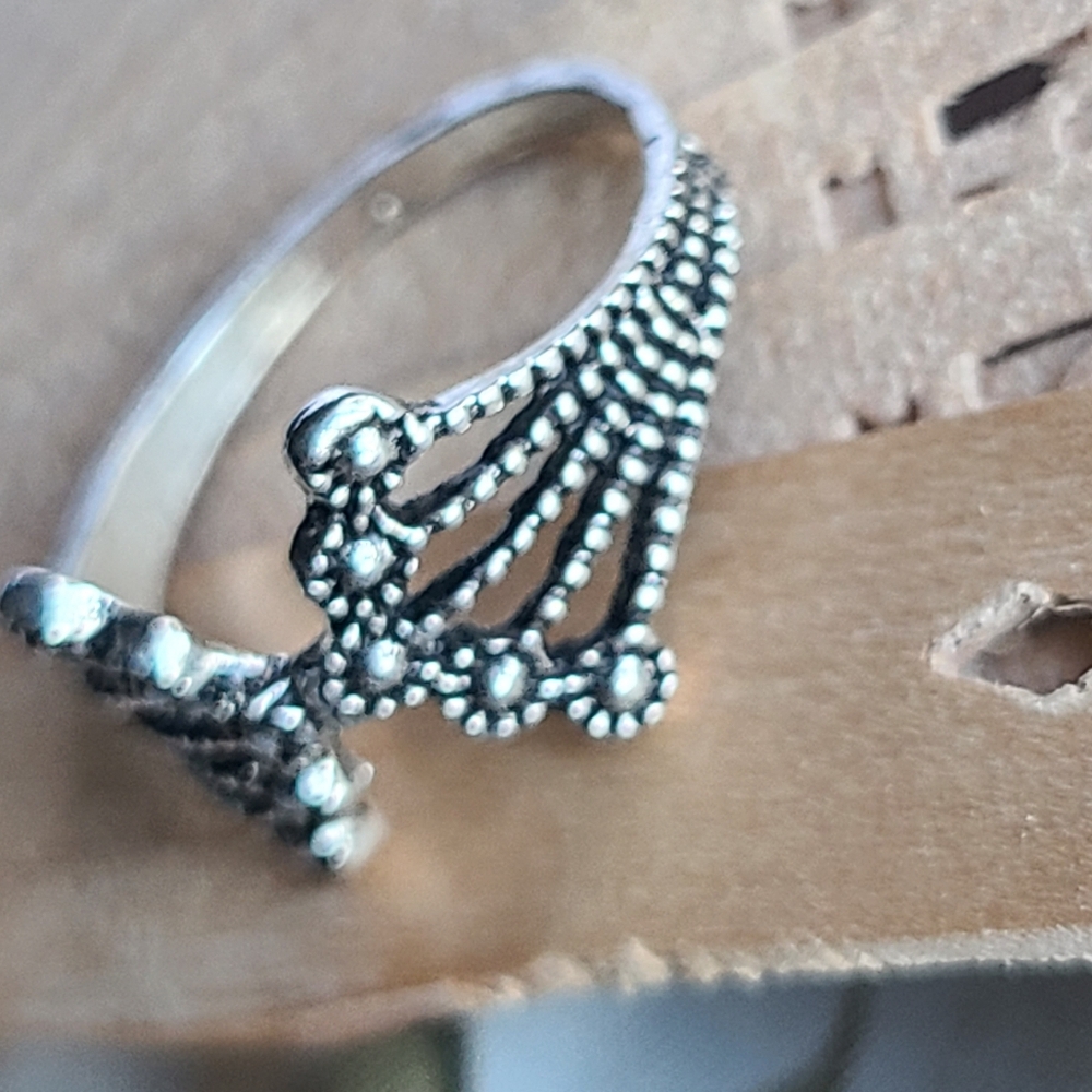 Vintage Silver Textured Women's Ring